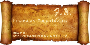 Francsek Magdaléna névjegykártya